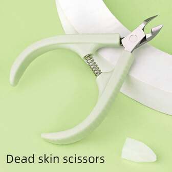 1 件绿色不锈钢指甲和角质层钳，适用于厚指甲和嵌甲，趾甲钳，适用于男士、女士、老年人，锋利弯曲，专业修脚工具