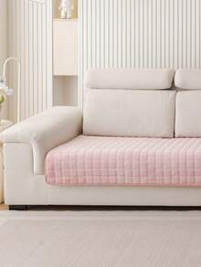 1pc Veet Washable Non-Slip L-Shaped Sofa Cover, Fits 3-Seater Sofa, Quilted Design, Magnetic Closure, Pet-Friendly Protection - Gray Velvet Sofa Cover