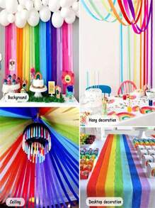 1/4 Rolls Crepe Paper Streamers, 12 Colors Streamers Party Supplies For Birthday Party Baby Shower Rainbow DIY Christmas Halloween Wedding Ceremony Various Large Festivals Decoration