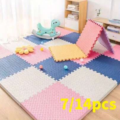 14 Pieces Of Square Foam Floor Mats, 30 * 30cm/11.81 * 11.81 Inch Spliceable White Foam Mat Multi-Function EVA Foam Floor Tile, Indoor Household Spliced Fitness Mat, Thickened Anti-Skid Pressure Resistant High-Density Shock Pad, Free Cutting And Enhanced Elastic Splicing Pad, Anti Impact And Noise Reduction Pad Necessary In Sports Equipment Area, Shock Protection Pad Assembled In Home Gym