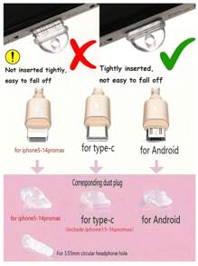 1pc Transparent Tie Dye 3D Flower Dust Plug Phone Charm Accessory, Suitable For Type C & Lightning Devices