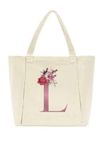 Monogram Women's Yoga Bag, Spacious Yoga Mat Storage Bag, Heat Transfer Printing Technology, Machine Washable, Portable Canvas Tote Bag, Suitable For Pilates, Travel, Office, Beach Workout And More, Can Also Be Used As A Beach Or Shopping Bag - Multicolor - View 15