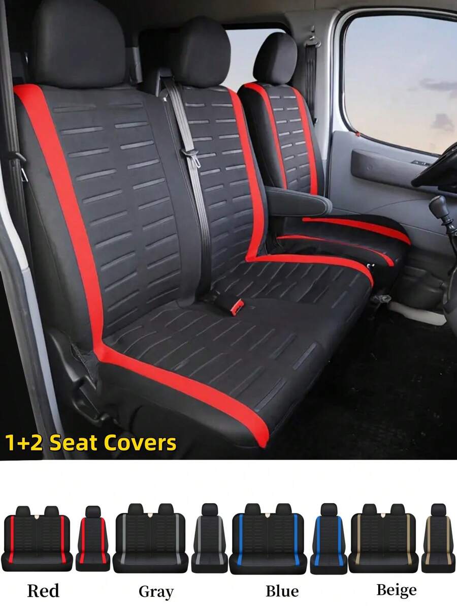 2+1 Seat Covers,Polyester Fiber,Easy To Install, Single And Double Car Seat Covers,Fits Most , Trucks, Truck Front Seat Covers,Protect Your Car Interior.