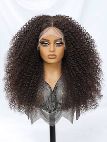 Perucas sintéticas Jerry Curl de 24 polegadas, perucas crespas e cacheadas para mulheres afro, 13x5x1,5, pretas, pré-depiladas, perucas de renda frontal Latisha para mulheres