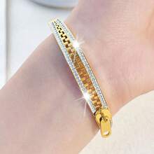 Stainless Steel Bracelet, Simple Zipper Bracelet Fashion Wide Bracelet Unusual Women's Jewellery Gift - Zipper - View 6