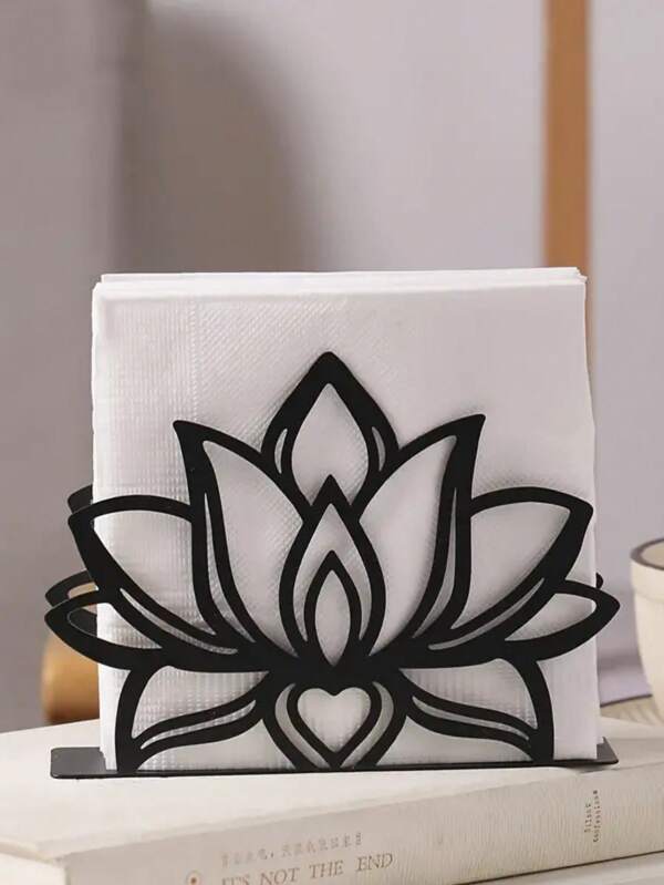 Portanachos de estilo nórdico de metal, diseño con forma de loto y flor, minimalista y elegante, dispensador de servilletas de mesa, adecuado para restaurante, hotel, cafetería - Portanachos