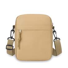 1 Simple Men's Bag Solid Color Single Shoulder Mini Square Bag Casual Single Shoulder Bag Crossbody Bag Lightweight Phone Bag - 卡其色 - 查看 2