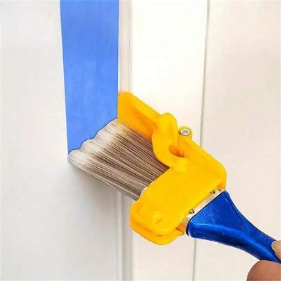 1pc Manual Edging Brush Tool Set, Plastic Handheld Clear Cutting Paint Brush With Wooden Handle, Suitable For Decorating Walls, Ceilings, Window Frames And Narrow Surfaces