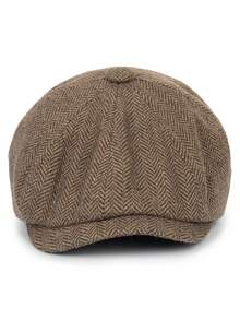 YIYIQCSJ 1 chiếc mũ nồi len unisex - Mũ nồi vải tweed cổ điển, kiểu dáng bằng phẳng, phù hợp cho trẻ sơ sinh và bé gái dự tiệc (7-9 tuổi) (Lưu ý: Kích thước lớn) (Chu vi vòng đầu 50-58cm) - Nhiều màu - Xem 6