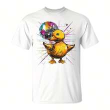 Rubber Duck Disco Dancing Disco Ball Music Rubber Duckie T-Shirt43546220g Washed Cotton T-Shirt, After Gentle Washing Treatt, Fabric Feel Ft Waxy, With A Natural Micro-Wrinkle Texture. A Loose Off-The-Shoulder Cut For Lazy Weekend Mornings. Printed On His Chest Is A D-Drawn Stick Figure Of A T Peeking Out From Behind A Steaming Coffee Cup, Spy And Content. This T-Shirt Is The Perfect Stand-In For Slow Living. It's Perfect For Grabbing A Cup Of Coffee In The Sunniest Corner Of Your Home, Or Going Downstairs To A Familiar Fe For Breakfast, P A Kind Of"Have A T Have Coffee, Is A Good Time Light" Cozy Philophy. - 白色8 - 查看 1