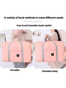 1pc Foldable Large-Capacity Travel Organizer Bag, Unise-Friendly Clothing Packaging Bag, Luggage Bag, Women's Waterproof Travel Bag, Luggage Bag, Overnight Bag, Carrying Bag, Handbag, Fitness Bag, Work And School Supplies, School Supplies, Student Return To School Handbag, Handbag, Weekend Bag, Handbag, Vacation Handbag, Outdoor Business Holiday, Hospital Unise-Friendly Relocation And Moving Luggage Bag, Festival Gift Large-Capacity Storage Bag - Multicolor - View 6