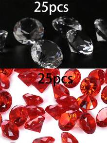 50pcs Diamond Shaped Transparent Acrylic Decorative Stones