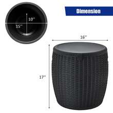 Lifezeal 9.5 Gallon 4-In-1 Patio Rattan Cool Bar Cocktail Table Side Table - Black - View 7