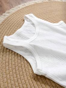 minizone 5 pezzi/set Canotte senza maniche in cotone tinta unita per bambini, unisex, semplici, traspiranti