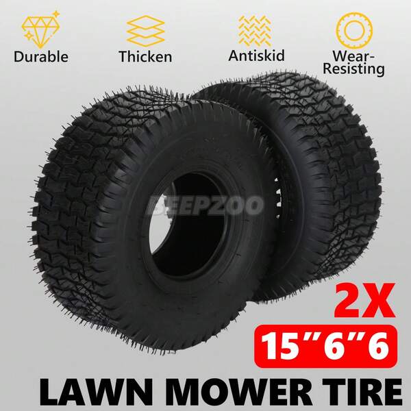 Ride On Mower Tyres Commercial 4-PLY Lawn Tyres Parts 15x6.00-6 Tyres Turf Saver