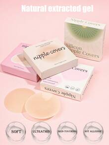 女士夏季优雅礼盒装乳贴，隐形无缝，防水防汗，防滑，胸部花瓣，柔软亲肤，防擦伤，无肩带胸罩衬里，胸罩，可水洗和可重复使用，适用于婚纱、连衣裙、比基尼、泳装、露背装、运动胸罩，商务旅行必备 - 彩色 - 查看 2