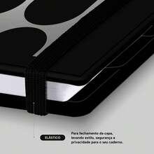 Caderno de Disco ISCOOL Capa Dura Monograma Minimal Perfil Letra W - Preto e Prata - Visão 10