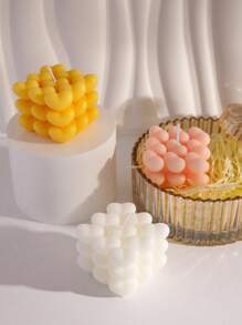 Heart Tube Design Candle, White Wax Scented Candle, Bubble Candle, Beautiful Bliss Bubble Candle, Decorative Wax Aromatherapy, Cute Nordic Pastry, Large Decorative Shape Candle, Ornament For Home Decor, Gift,Room Decor,Gifts Birthday Graduation, Available In Color, Fragrance, Size Options,Room Decor