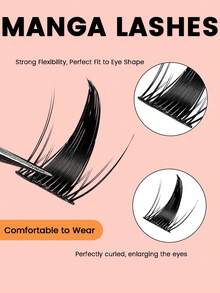 Elynique 80pcs Fluffy Lash Clusters False Eyelashes Natural Soft Manga False Eyelash C Curly Easy To Wear And Paste Enlarged Eyes Lifting Eye Tail Makeup Essential False Eyelash Lash Clusters, Eyelash Clusters, Individual Eyelashes, Lashes, Fake Lashes