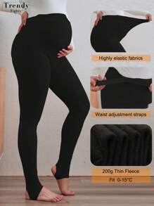 1条200克孕妇保暖打底裤，加大码弹力保暖紧身裤，时尚性感百搭踩脚裤，纯色踩脚裤，适合0~15℃，冬季、万圣节、圣诞节等场合穿着，呵护双腿，日常穿着皆可。 - 彩色 - 查看 6