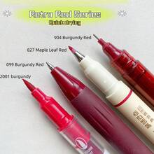 4-Piece Retro Green Brush Pen Set - Compatible With Multiple Nib Types, Premium Quality, Quick-Dry Ink, Includes Gel Pen, Brush Pen, Sign Pen & Technical Pen, Perfect For Writing, Painting & Art Creation - 4 Red - View 14