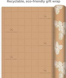 - Rollos de papel de regalo de Navidad - árboles verdes, conos de pino blanco en papel kraft reciclable (juego de 2 rollos: 150 sq.pies ttl.)Para fiestas de día festivo, bodas de invierno - Kraft café, conos de pino blanco, árboles de hoja perenne - Ver 5