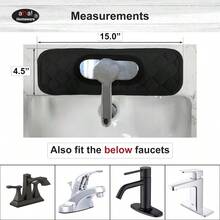 NEWBathroom Sink Splash Guard OvalHole RectangleHole: AHA HOMEWARE Faucet Mat For Bathroom Sink Oval Base Bathroom Sink Water Splash Guard Centerset Rectangle Base Black