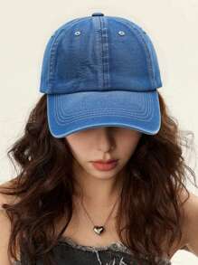 1 pezzo Cappellino da baseball in denim lavato - Stile minimalista, regolabile sul retro, visiera parasole, cappelli da uomo e donna, unisex per uso quotidiano e avventure all'aperto, adatto per tutte le stagioni