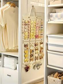 1个发饰收纳挂袋，可爱发夹收纳壁挂袋，儿童发饰收纳架，发夹展示收纳架，发带收纳展示袋，可收纳眼镜、发夹、发带、手表等多用途收纳挂袋。可折叠，易于打理，可悬挂于任何位置，节省空间。 - 彩色 - 查看 5