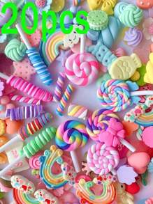 20/50 件可爱套装蓝色散装混合树脂平底饰品 DIY 工艺装饰品剪贴簿美甲用品指甲美甲饰品美甲宝石