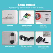 Compact 12-Stitch Electric Sewing Machine With Double Thread & Foot Pedal - UK Plug - UK Plug(220-240V) - View 3