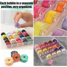 1pc Sewing Machine Spool Box, 25/36pcs Transparent Shuttle Cores, 25/36pcs Empty Spool Storage Box, 25/36pcs Transparent Plastic Storage Box, Used For Household Sewing Accessories And Art Supplies - White - View 11