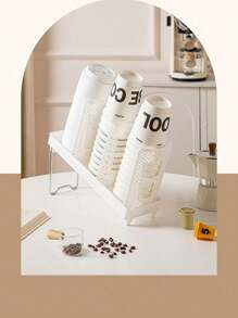 1pc Simple Circular Disposable Cup Holder,Paper Cup Holder,Water Cup Holder,Large Capacity Storage,Single Row And Double Row Can Be Selected,Suitable For Disposable Paper Cups, Water Cups, Tea Cups, Etc,Suitable For Kitchen, Living Room, Etc