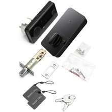 Cerradura de puerta de huellas digitales sin manija, Cerradura de puerta de huellas digitales inteligente Cerradura de puerta de entrada sin llave sin manija, ideal para dormitorios, casas, familias, pisos, hoteles, oficinas, etc. - Negro - Ver 5