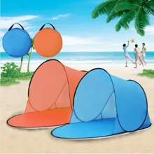 1-Pack Ready-To-Go Beach Tent - UV Resistant Sunshade, Lightweight Beach Sunshade, Durable UV Resistant Outdoor Sunshade For Outdoor Adventures - Quick Set Up In 30 Seconds - Family Beach Essential - Festival Camping Gear - Backyard Shade - Sporting Event Shade - Emergency Sun Protection