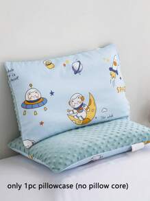 1 个枕套（不含枕芯），卡通动物、草莓、花卉印花，正面 100% 纯棉，反面温暖柔软的圆点羊毛，可翻转，拉链可拆卸，可机洗，适合儿童和青少年，四季皆宜，多种卡通图案