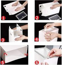 12Pack Shoe Box, Shoe Storage Box, Shoe Stacker, Stackable Shoe Boxes, Plastic Storage Stackable Foldable Organiser For Hallway Hall Living Room Bedroom Office Ect White - Variant1 - View 3