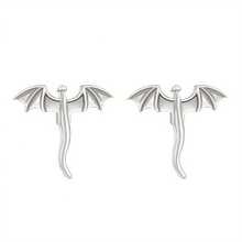 Ladies' Mini Dragon Ear Nails - Small Flying Dragon Earrings, Daily And Party Gothic Fantasy Accessories, Essential For Birthday And Halloween Dress Up - Minimalist Style Earrings, Exquisite And Delicate Design - Bạc - Xem 6