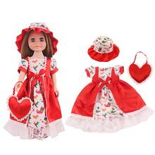 MSYO 18-Zoll American Girl Puppe Weihnachtsserie Kleiderset, inklusive Glockenärmel Weihnachtskleid, Weihnachts-Spitzenkleid, Haarclip, Schal, Puppenoutfit mit Winterweihnachtsblumen, ohne Puppe und Schuhe, tolles Geschenk zu Geburtstag, Feiertagen, Halloween für kleine Mädchen oder Freundinnen