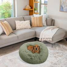 Best Friends By Sheri The Original Calming Donut Dog Bed – Washable Plush Pet Bed For Large Breeds Up To 100 Lbs, Shag Faux Fur, Taupe, Large (36" X 36") - Cây xô thơm - Xem 3