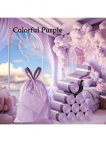100pcs Purple Drawstring Trash Bags - Thick Leak-Proof Disposable Plastic Garbage Bags, Portable And Multi-Purpose For Kitchen, Bathroom, Bedroom, Living Room And Toilet