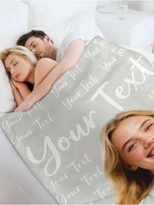 SEPTEVAGUS 1pc Personalized Blanket Gifts, Custom Blankets With Photos And Text Personalized Blanket With Photos & Text, Customized Photo Blankets Customized Flannel Blanket With Photo For Valentine's Day, Personalized Name Blanket For Family Gift, Birthday Gifts, Wedding Gifts, Gift For Friend, Gift For Her,Gift For Girlfriend, Gift For Mom/Dad New Year, Pet, Couple - Multicolor - View 8