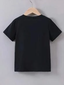 Girls' T-Shirt With Smiling Orange Flower, Size 5. - 黑色 - 查看 2