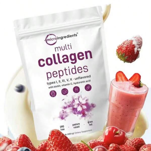 Multi Collagen Peptides Powder - Hydrolyzed ProteinPeptides(Type L,Ll,Ll,VX) With Hyaluronic Acid, Biotin &Vitamin C-Unflavored -Beauty Supplement,Collagen Replacement, Skin Care