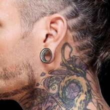 1PC Saddle Fit Sparkling Luxurious Round Ear Gauges Tunnels Expander Stretcher Piercing Women Body Men Jewelry New Arrival Gift