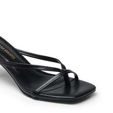 Heels For Women Flip Flops Kitten Low Heels Open Square Toe Thong Heeled Sandals, Sexy Fashion Comfort Shoes For Party Casual Slides - 黑色 - 查看 6