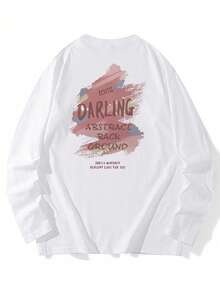 Women's Loose Fit Cartoon Print Long Sleeve T-Shirt, Versatile For Spring And Autumn Casual White - White - View 5