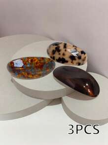 6pcs/3pcs/1pc Ins Hot Selling Fashion 8.5CM Oval Hairpins Retro Marbling Acetic Acid Spring Clip Hair Accessories For Woman Girls