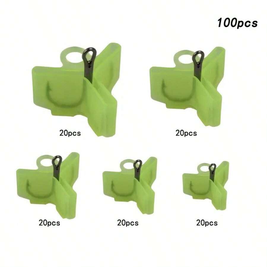 250pcs/100pcs Fishing Hook Bonnets, Plastic Treble Hook Covers, Hooks Safety Caps Protectors (White, Green)