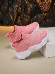 Bestselling Girls' Mesh Lightweight Breathable Comfortable Casual Shoes, Soft Sole Non-Slip Fashion Sneakers - Pink - View 4